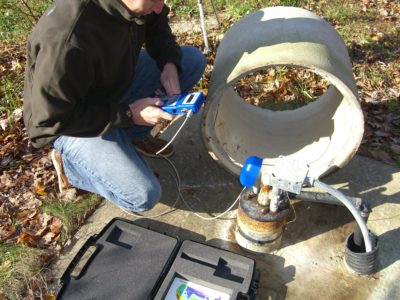 Well Sounder measuring levels in residential water well
