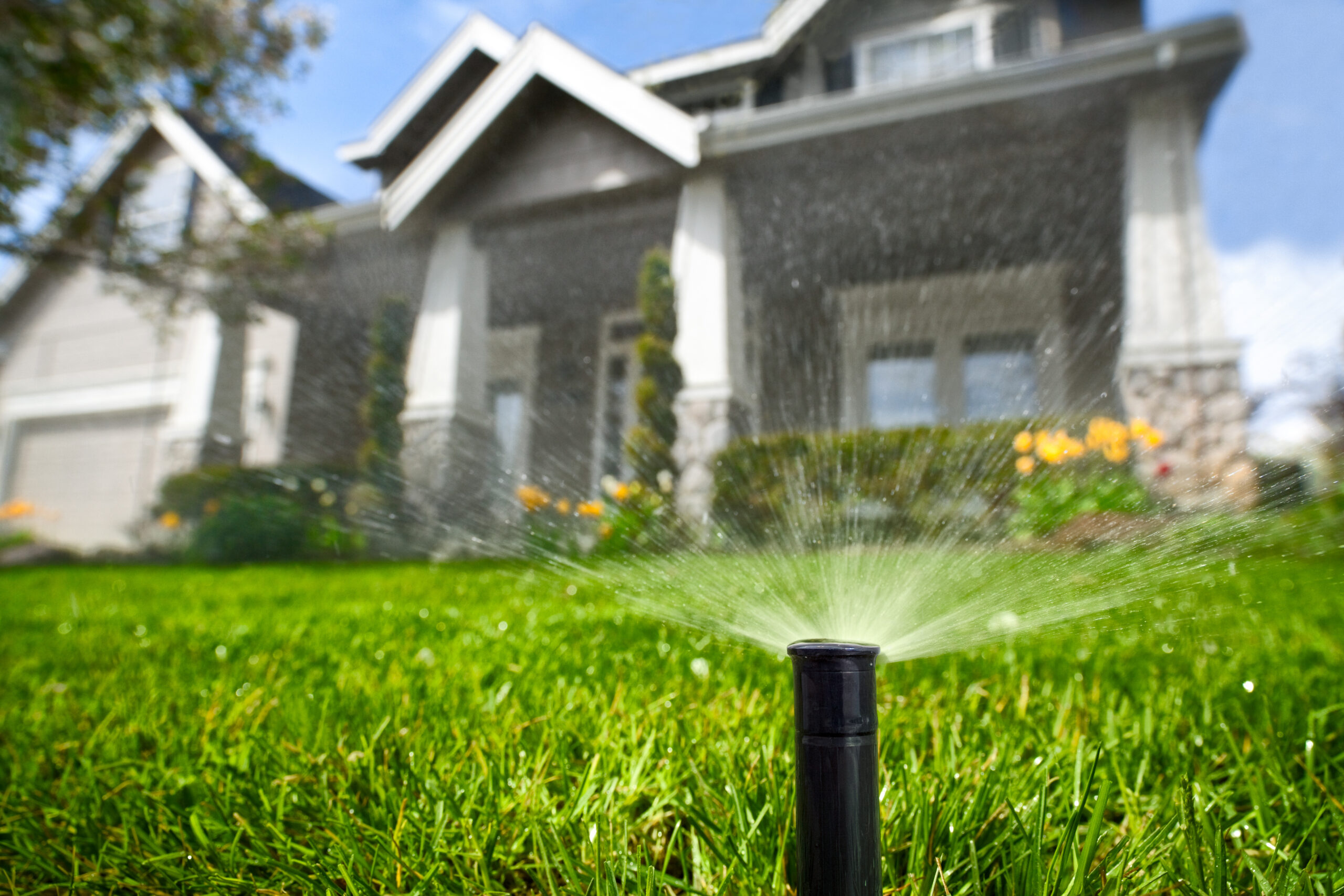 House with sprinkler